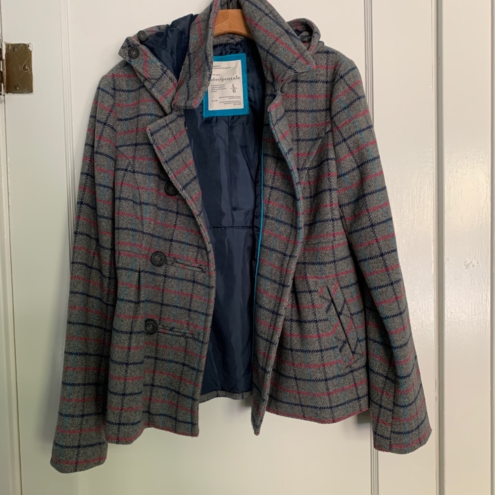 Grey pea winter coat